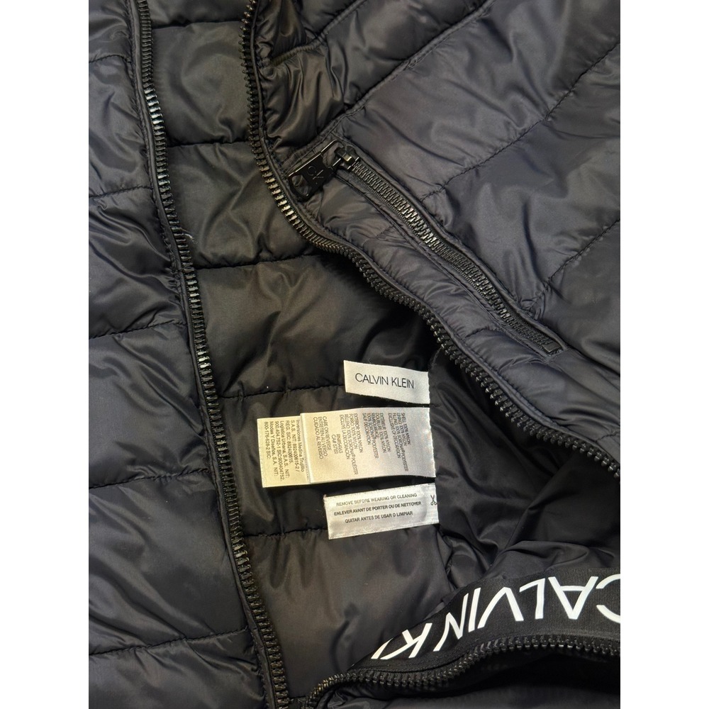 Calvin Klein Mens Puffer Jacket Black Hooded Water Resistant CMC51888 Medium - Picture 8 of 12